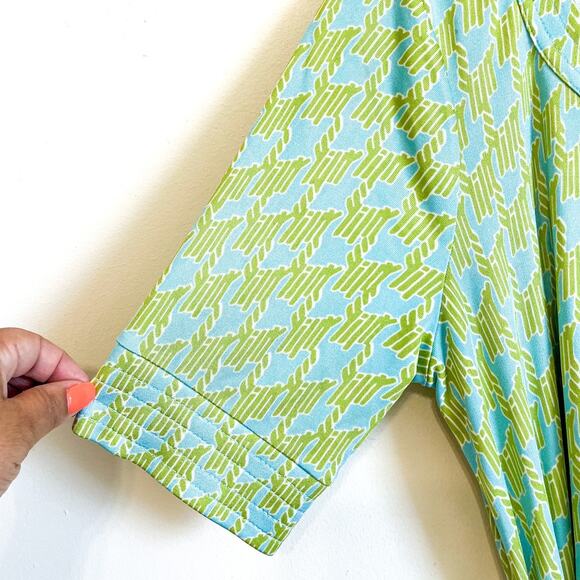 Lilly Pulitzer Colleen Silk Resort Dress Size 10 Green Jersey Knit Nautical Boat - Picture 3 of 5